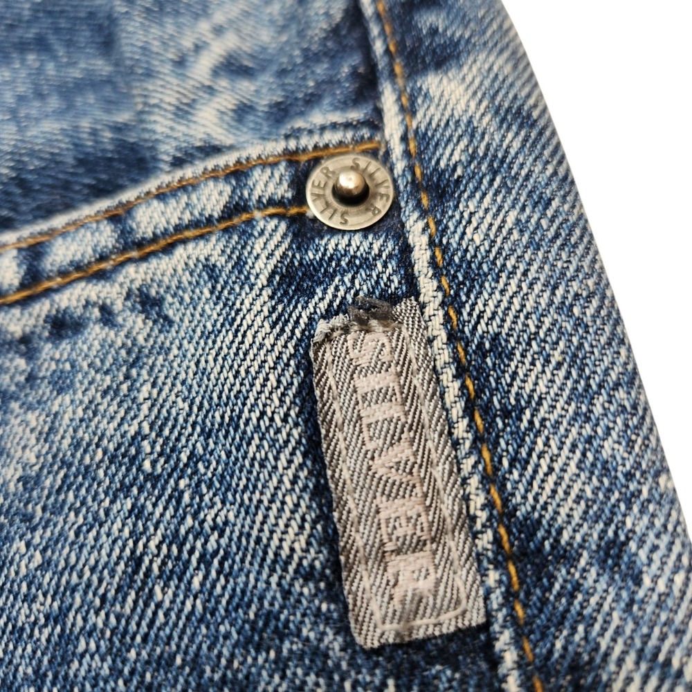 Vintage 90's Silver Jeans 34x30 Suki Bootcut Women's Button Fly Floral Patch Y2K - Picture 8 of 16